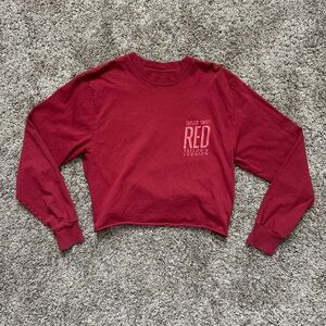 Taylor Swift Red Long Sleeve Crop Top